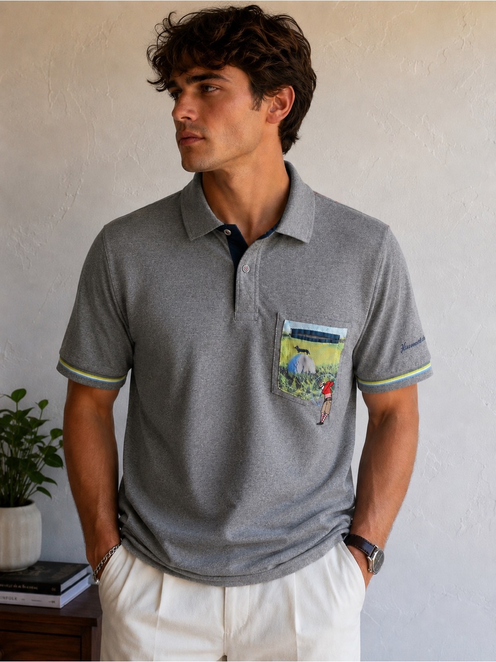 Harmont & Blaine Italian Designer Polo Shirt Preppy Golf Coastal Grandpa Luxury